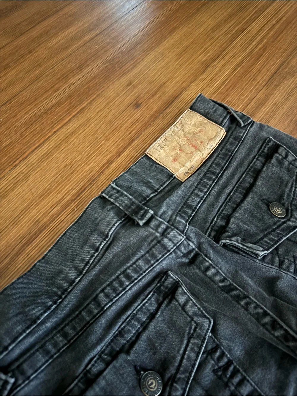True Religion Rickey Relaxed Straight Men's Jeans Washed Black Sz 28